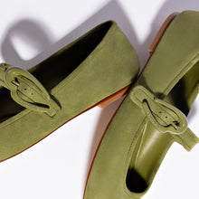 Load image into Gallery viewer, Verona Ballet Flat In Seaweed Suede