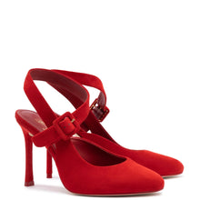 Load image into Gallery viewer, Deena By Larroudé Pump In Red Suede