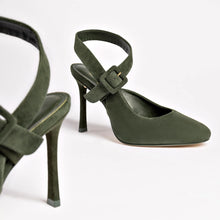 Load image into Gallery viewer, Deena By Larroudé Pump In Deep Olivine Suede