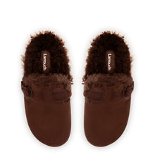 Load image into Gallery viewer, Milan Fur Clog In Brown Suede