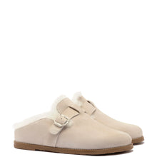 Load image into Gallery viewer, Milan Fur Clog In Mushroom Grey Suede