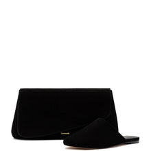 Load image into Gallery viewer, Venice Flat Mule and Pouch Kit In Black Suede