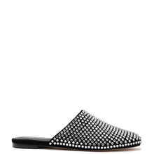 Load image into Gallery viewer, Venice Flat Mule Crystal In Black Suede