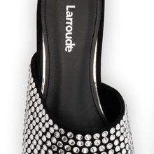 Load image into Gallery viewer, Venice Flat Mule Crystal In Black Suede