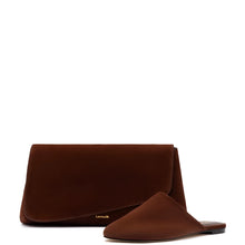 Load image into Gallery viewer, Venice Flat Mule and Pouch Kit In Brown Suede