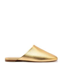 Load image into Gallery viewer, Venice Flat Mule and Pouch Kit In Gold Metallic Leather