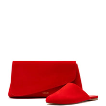 Load image into Gallery viewer, Venice Flat Mule and Pouch Kit In Scarlet Suede