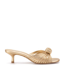 Load image into Gallery viewer, Valerie Mule In Gold Metallic Leather