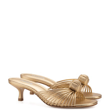 Load image into Gallery viewer, Valerie Mule In Gold Metallic Leather