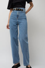 Load image into Gallery viewer, Les Coyotes de Paris Carrot Leg Trousers in Classic Denim Blue