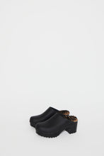 Load image into Gallery viewer, No.6 Liza Clog on Mid Tread in Black with Zebra Shearling on Black Base