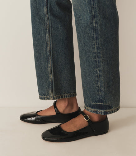 MARY JANE SLIPPER -- BLACK PATENT