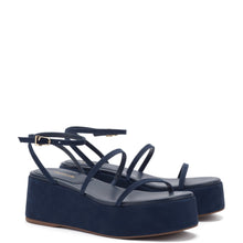 Load image into Gallery viewer, Gio Flatform Sandal In Navy Suede