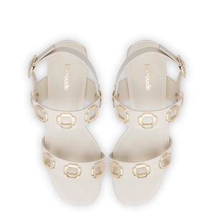 Milan Sandal In Ivory Leather