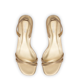 Mini Annie Sandal In Gold Metallic Leather