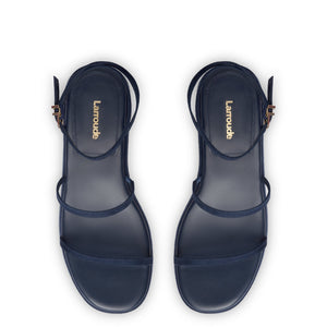 Gio Flatform Sandal In Navy Suede