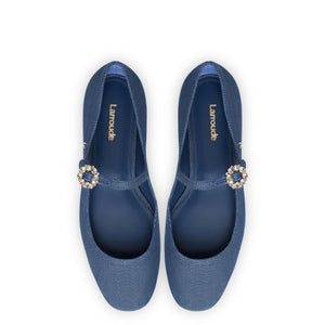 Blair Ballet Flat In Blue Denim