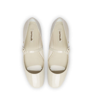 Blair Ballet Flat In Ivory Patent Leather