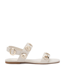 Load image into Gallery viewer, Milan Flat Sandal In Ivory Leather