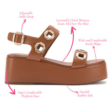 Load image into Gallery viewer, Milan Flatform Sandal In Caramel Leather