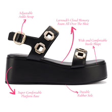 Load image into Gallery viewer, Milan Flatform Sandal In Black Leather