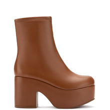 Load image into Gallery viewer, Miso Platform Boot In Caramel Stretch Leather