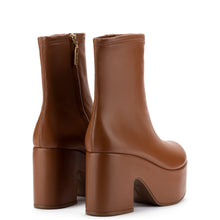 Load image into Gallery viewer, Miso Platform Boot In Caramel Stretch Leather