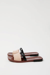 Melissa Ivy Slide in Brown and Beige