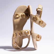 Load image into Gallery viewer, Milan Flat Sandal In Beige Raffia