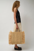 Load image into Gallery viewer, Modern Weaving Straight Fringe Square Bag in Natural