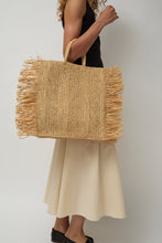 Load image into Gallery viewer, Modern Weaving Straight Fringe Square Bag in Natural