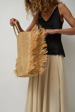 Load image into Gallery viewer, Modern Weaving Straight Fringe Square Bag in Natural