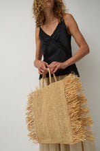 Load image into Gallery viewer, Modern Weaving Straight Fringe Square Bag in Natural