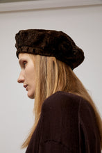 Load image into Gallery viewer, Muhlbauer Nessie Velvet Beret in Dark Brown