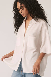 RUE BUTTON-UP CASHMERE TOP