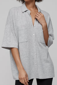 RUE BUTTON-UP CASHMERE TOP