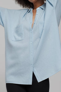 RUE BUTTON-UP CASHMERE TOP