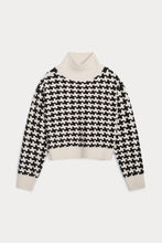 Load image into Gallery viewer, IRIS HOUNDSTOOTH CASHMERE TURTLENECK SWEATER