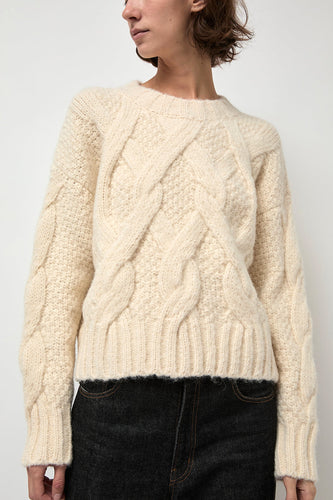 NYMANE Rita Cable Sweater in Ivory