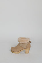 Load image into Gallery viewer, No.6 5&quot; Pull On Shearling Clog Boot on High Heel in Bone Suede