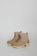 Load image into Gallery viewer, No.6 5&quot; Pull On Shearling Clog Boot on Mid Tread in Bone Suede on White Base