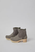 Load image into Gallery viewer, No.6 5&quot; Pull On Shearling Clog Boot on Mid Tread in Smoke Suede on White Base