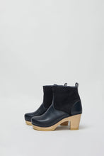 Load image into Gallery viewer, No.6 5&quot; Pull on Shearling Clog Boot on High Heel in Navy and Night