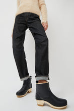 Load image into Gallery viewer, No.6 5&quot; Pull On Shearling Clog Boot on Mid Heel in Ink Aviator