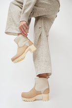 Load image into Gallery viewer, No.6 5&quot; Pull On Shearling Clog Boot on Mid Tread in Bone Suede on White Base