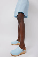 Load image into Gallery viewer, No.6 Bella Clog on Mid Wedge in Light Blue with Eyelets