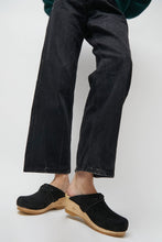 Load image into Gallery viewer, No.6 Bridget Clog on Mid Wedge in Black Suede