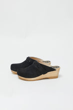 Load image into Gallery viewer, No.6 Bridget Clog on Mid Wedge in Black Suede