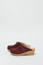 Load image into Gallery viewer, No.6 Bridget Clog on Mid Wedge in Burgundy Suede