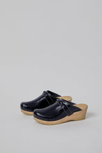 Load image into Gallery viewer, No.6 Bridget Clog on Mid Wedge in Navy Patent